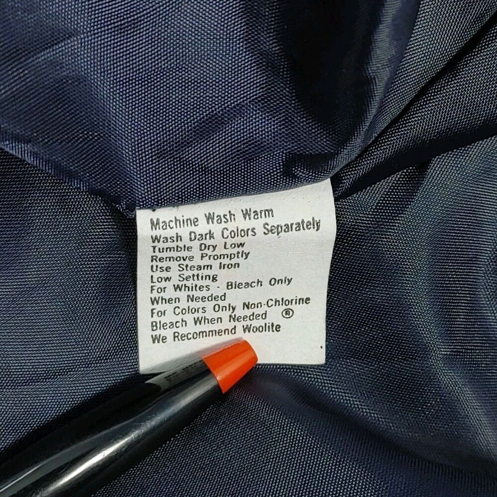 Vintage Russ Blue Pin Stripe Woman's Blazer Size 14 Petites Union Made In USA - Picture 8 of 10